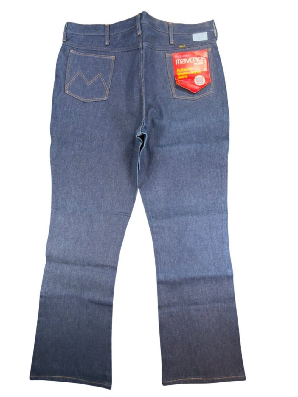 Maverick Boot Jean Mens 40 Blue Cotton Western Vintage Made in USA Deadstock